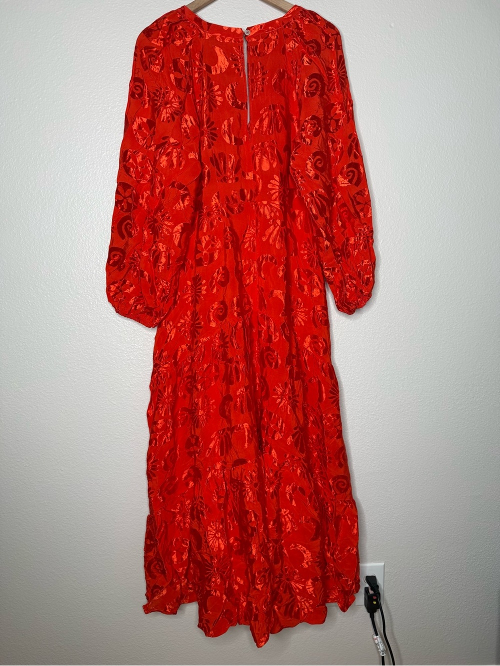 FARM Rio Long-Sleeve V-Neck Jacquard Maxi Dress, size L NWT - Picture 5 of 9